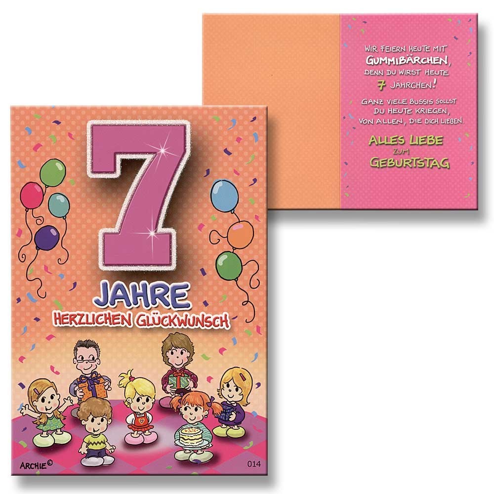 42++ Bilder zum 7 geburtstag maedchen , Archie Geburtstagskarte zum 7. Geburtstag Mädchen orange