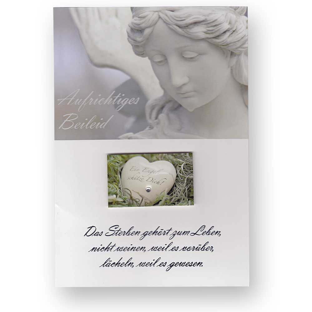 Trauerkarte Beileidskarte zum Kondolieren mit weißen Briefumschlag